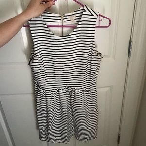 Black and white stripe j crew dress